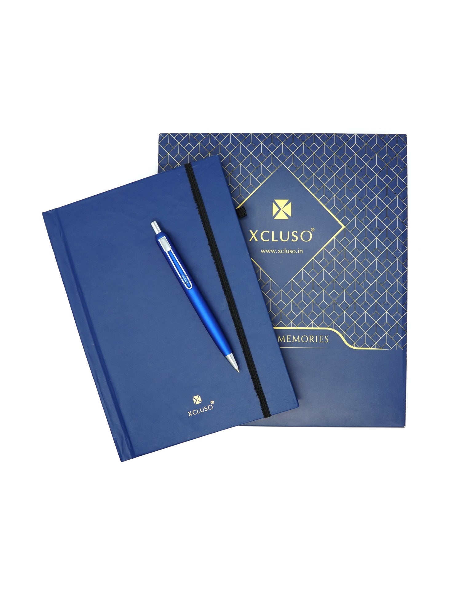 Hard Bound Diary Pen Gift Combo Blue (X-01)