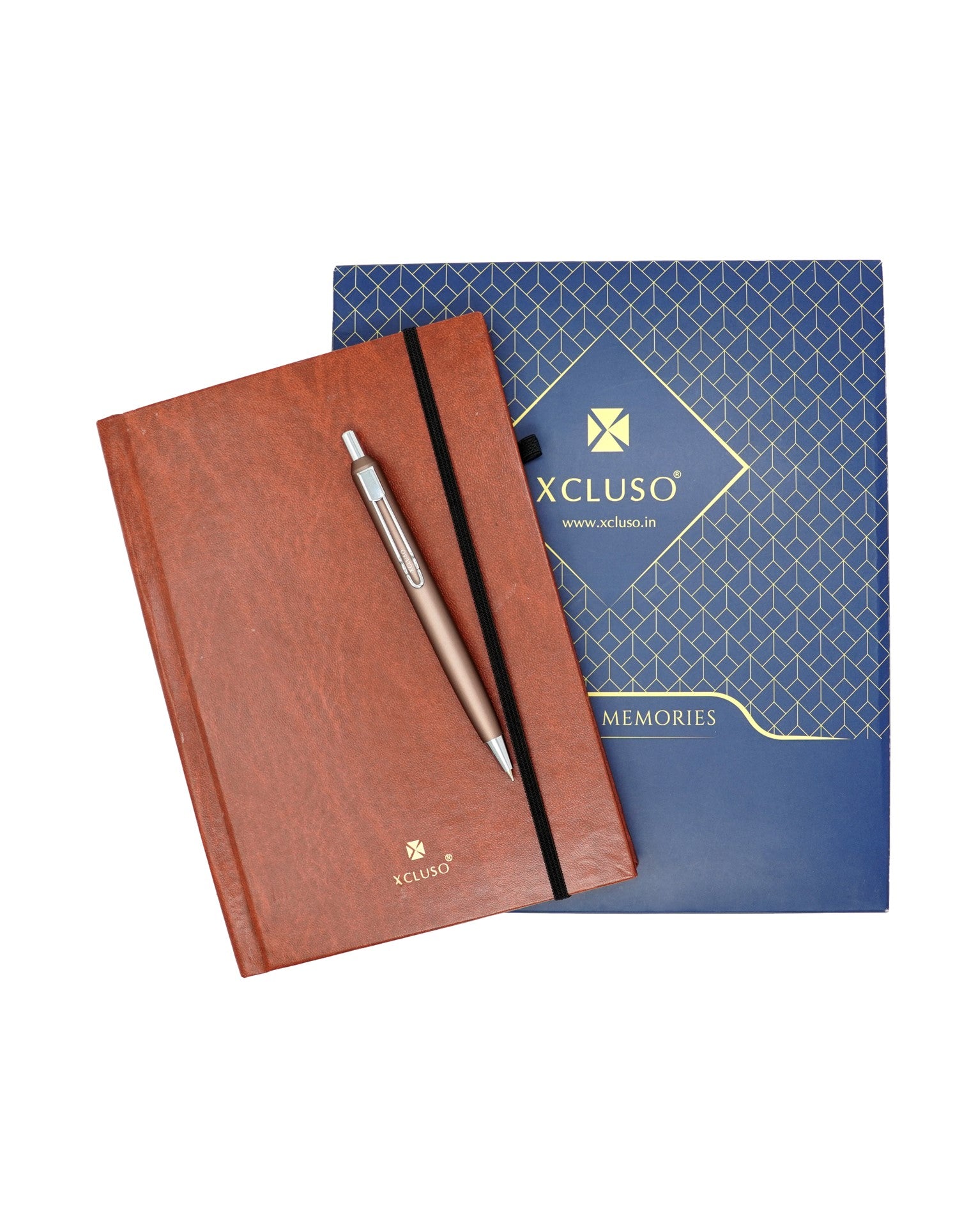 Hard Bound Diary Pen Gift Combo Brown (X-01)